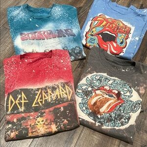 Bleached rock & roll shirts